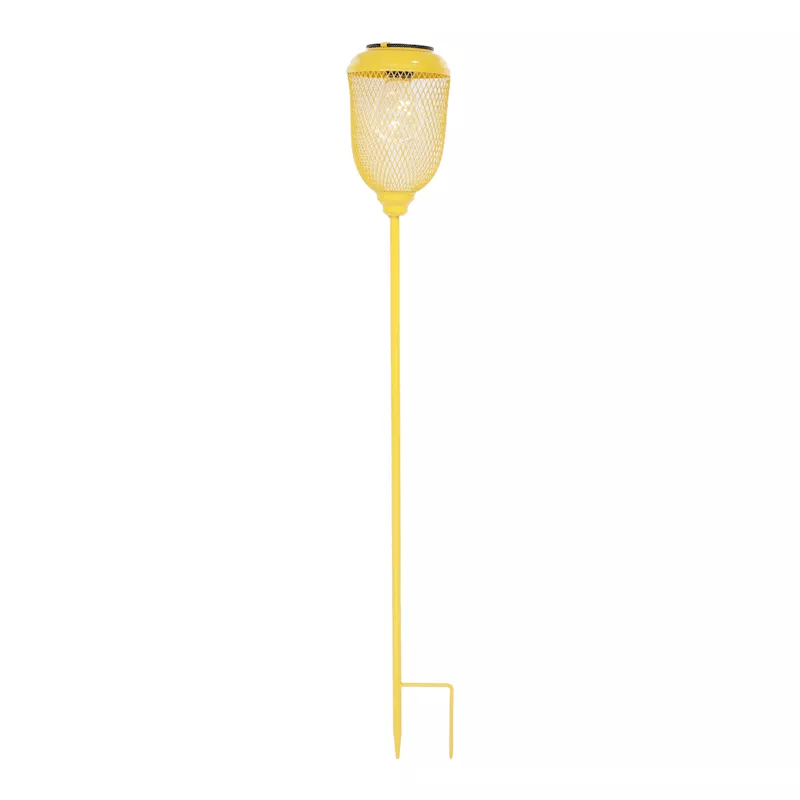 Yellow Metal Solar Yard Stake, 32"