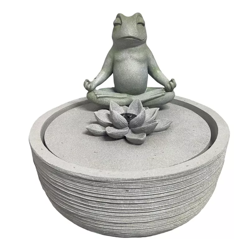 Yoga Frog Outdoor Fountain, 15"