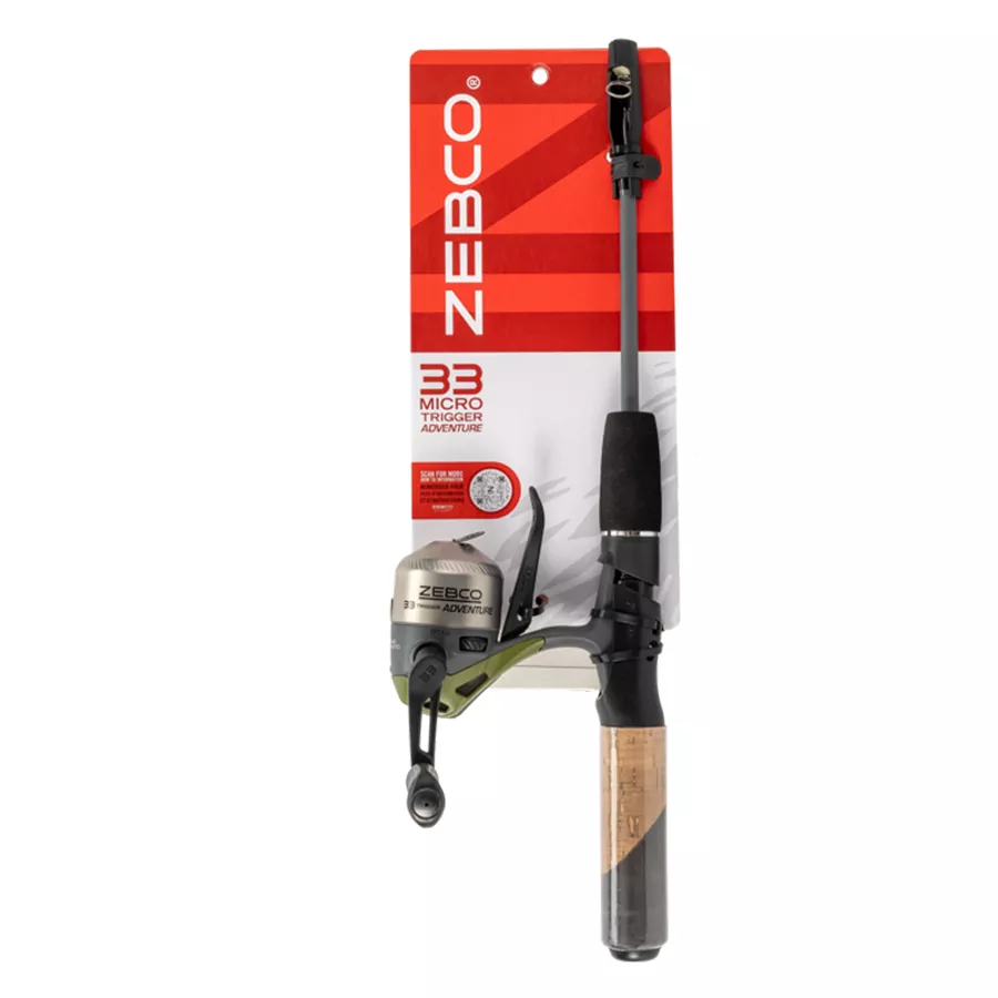 Zebco 33 Micro Trigger Adventure Spincast Spinning Combo - 36"