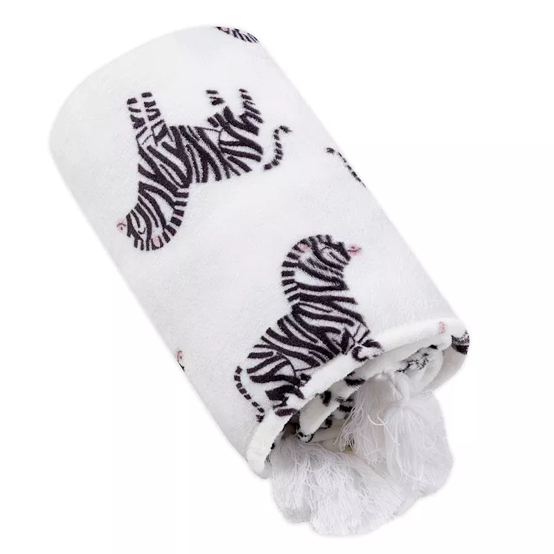 Zebra Plush Throw Blanket, 50x60
